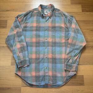 Men's Vintage Territory Ahead Striped Corduroy Long Sleeve Button Up Shirt Sz XL